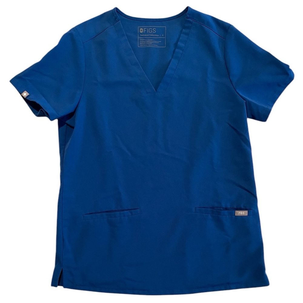 Figs • Casma Royal Blue Three-Pocket Women’s Scrub Top - S - Picture 5 of 11